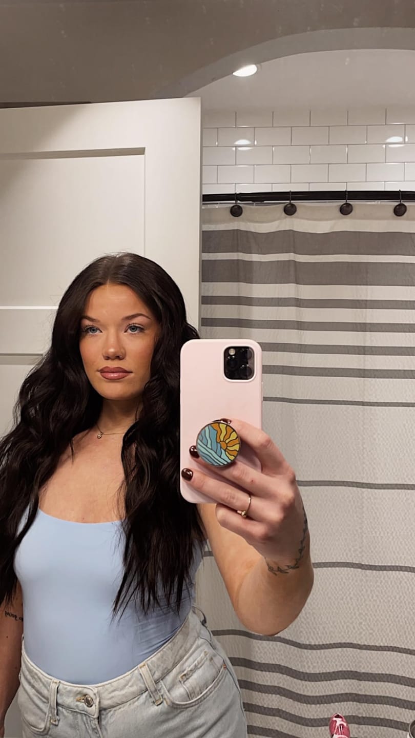 Customer photo review of Full Coverage Dark Brown Human Hair Topper for Women Fine Hair #2