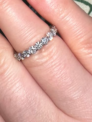 Customer photo review of MOISSANITE THIN ETERNITY RING. - WHITE GOLD