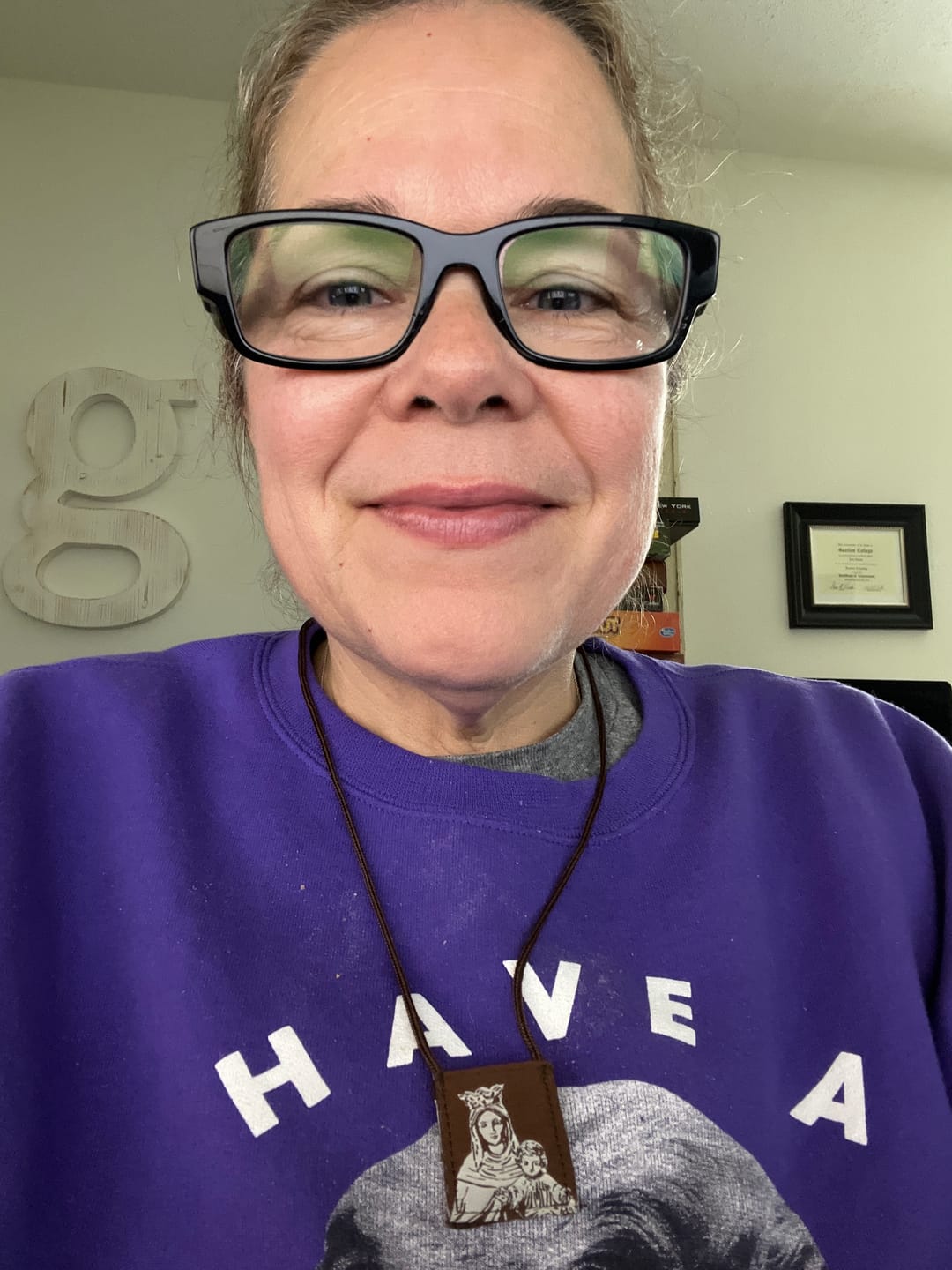 Customer photo review of Premium Brown Scapular, Brown & Cream, Our Lady of Mt. Carmel