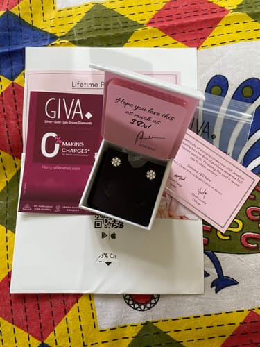Customer photo review of Silver Floral Elegant Earrings