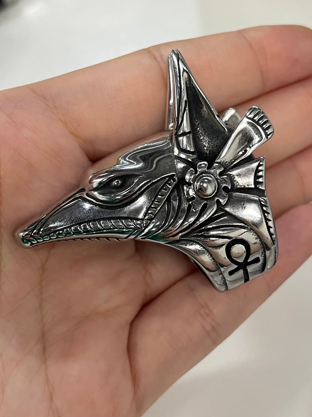 Customer photo review of Vintage Anubis Egyptian Ring Punk Bier Ring