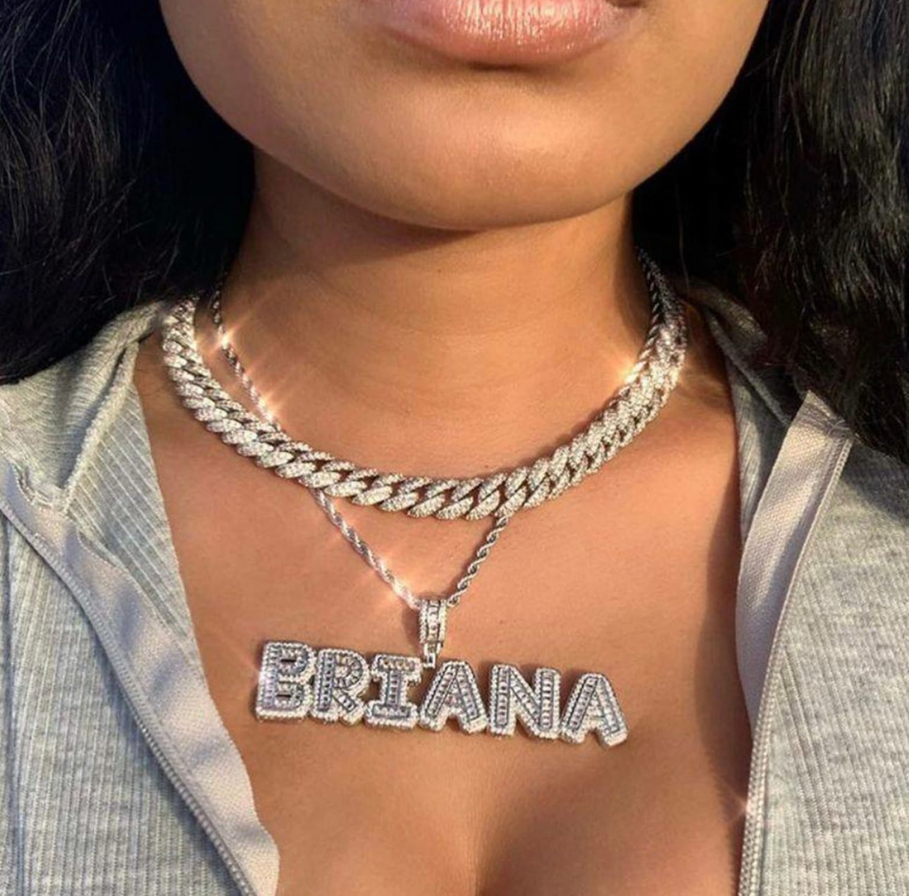 Customer photo review of UNIQUELY YOURS NAME PLATE NECKLACE