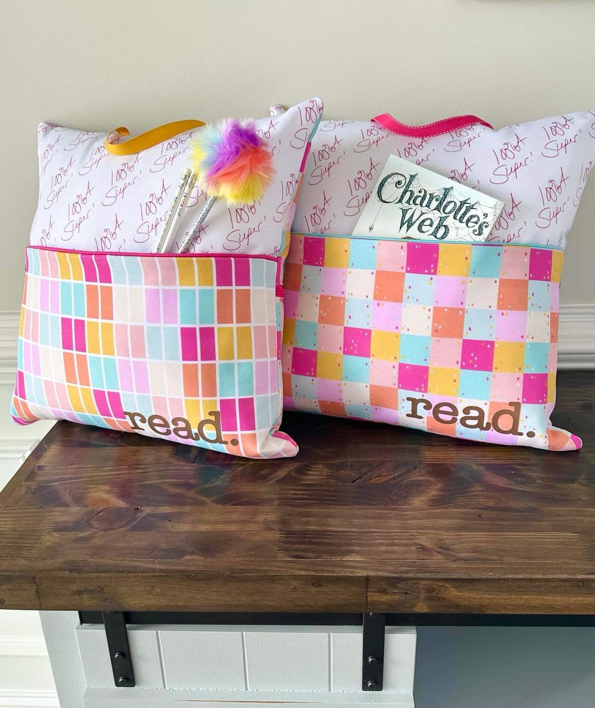 Customer photo review of Reading Pillow / Pocket Book Pillow Pattern in Two Sizes | Digital PDF Pattern