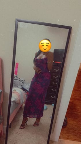 Customer photo review of Heaven Purple Floral Print Maxi Dress