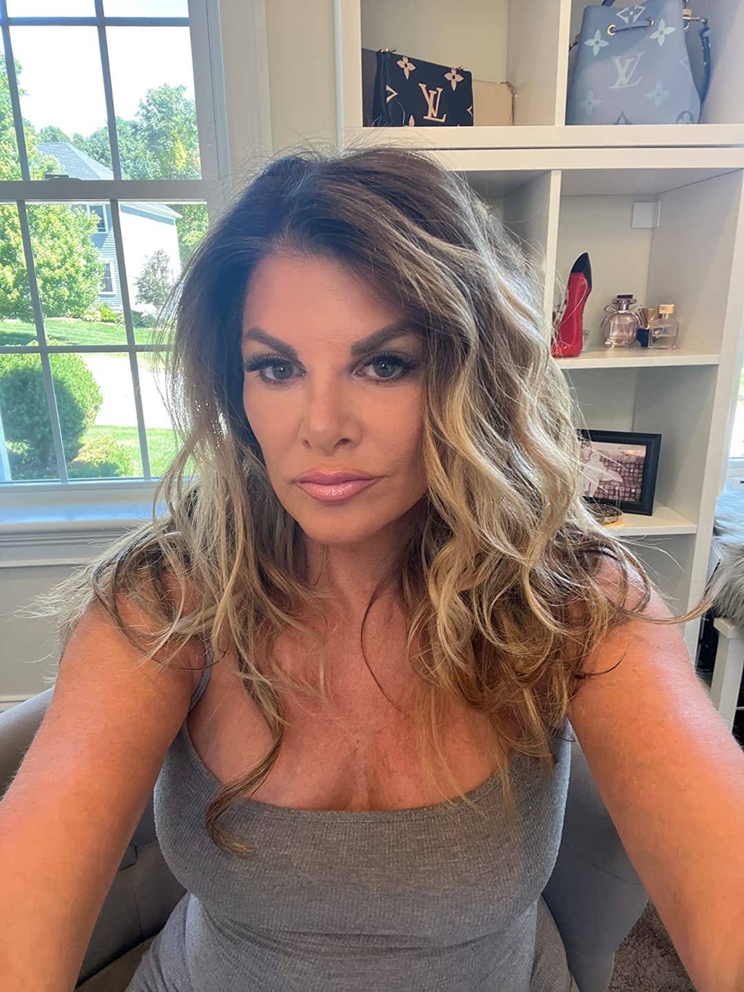 Customer photo review of Female Hair Topper for Thinning Crown Brown with Blonde Hair #3/8/22