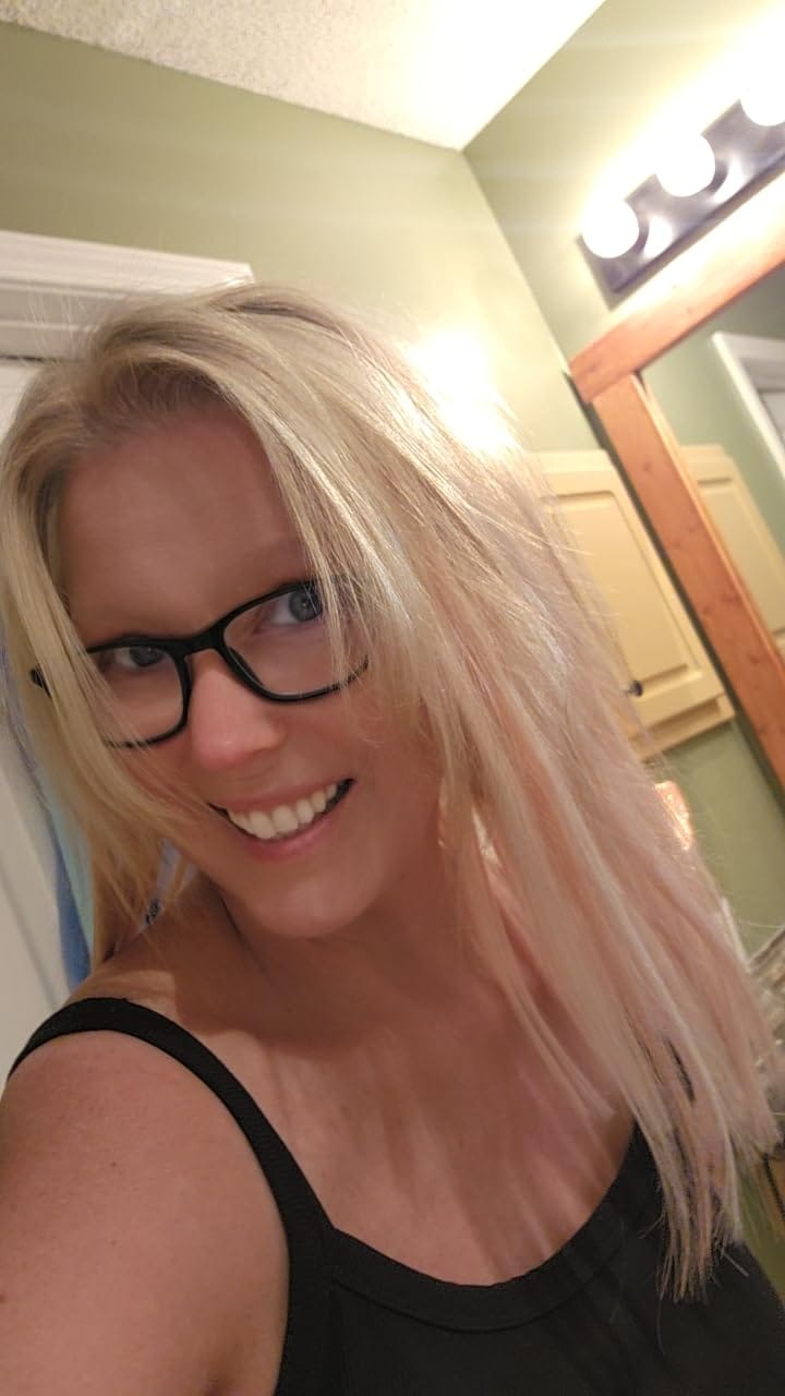 Customer photo review of Clip on Hair Topper Human Hair Highlight Blonde with Pink Gold #18/613