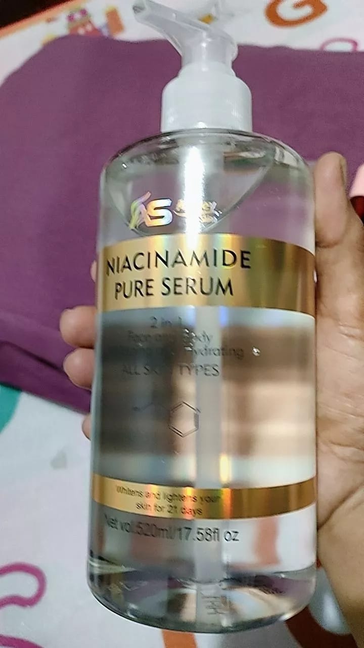 Customer photo review of ASHLEY SHINE NIACINAMIDE PURE SERUM 520ML