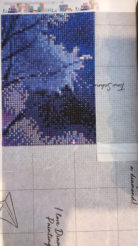 Customer photo review of 5D Diamond Painting AB Steine Purple Landscape With Apple