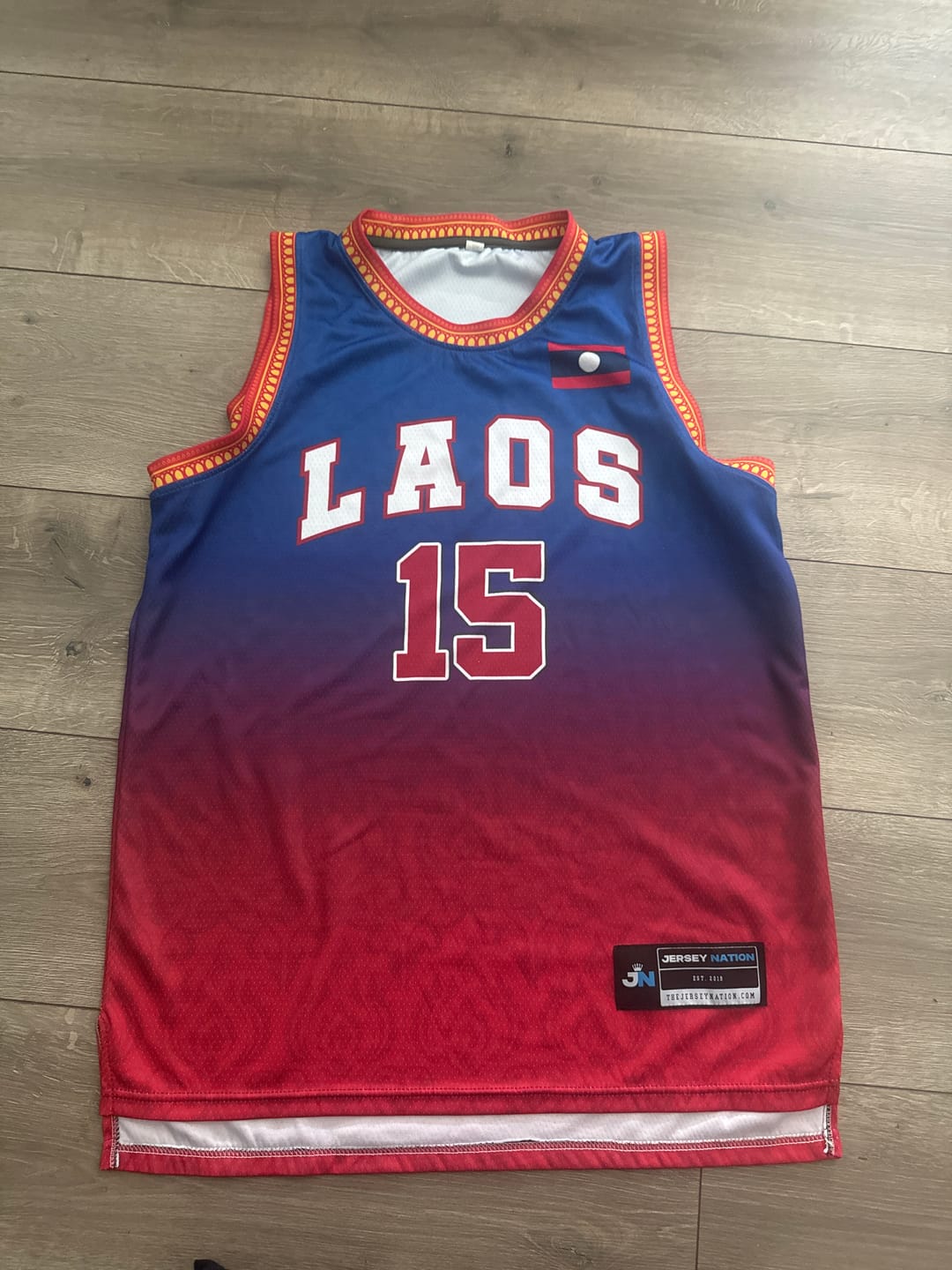 Customer photo review of Laos Custom Basketball Jersey