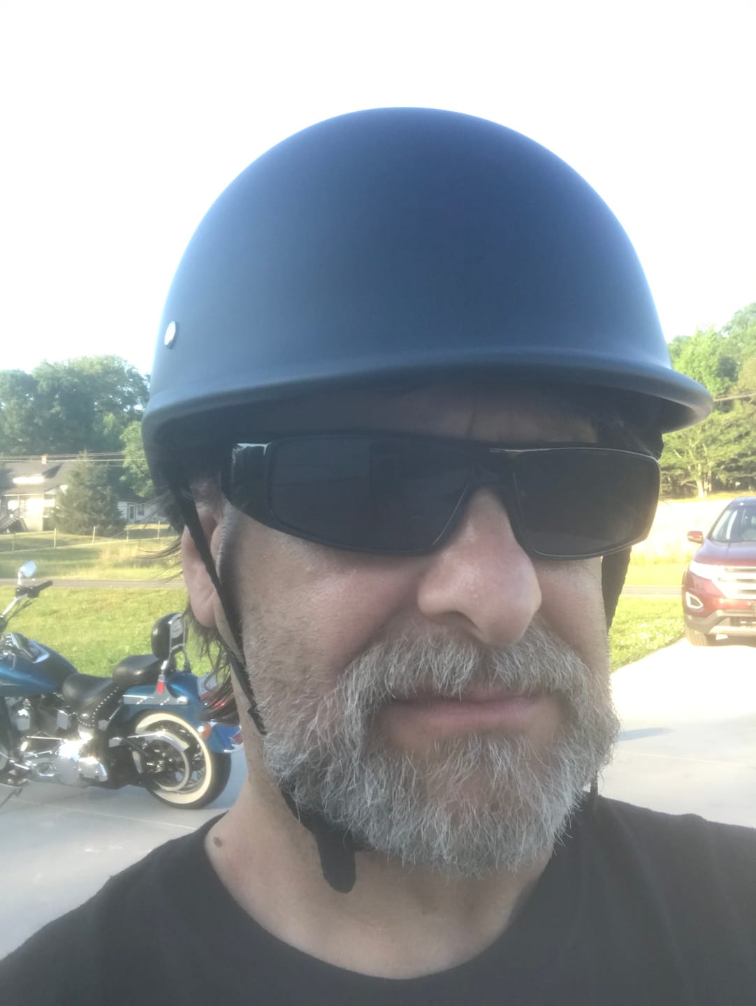 Customer photo review of World's Smallest & Lightest DOT Open Face Polo Helmet- Matte Black