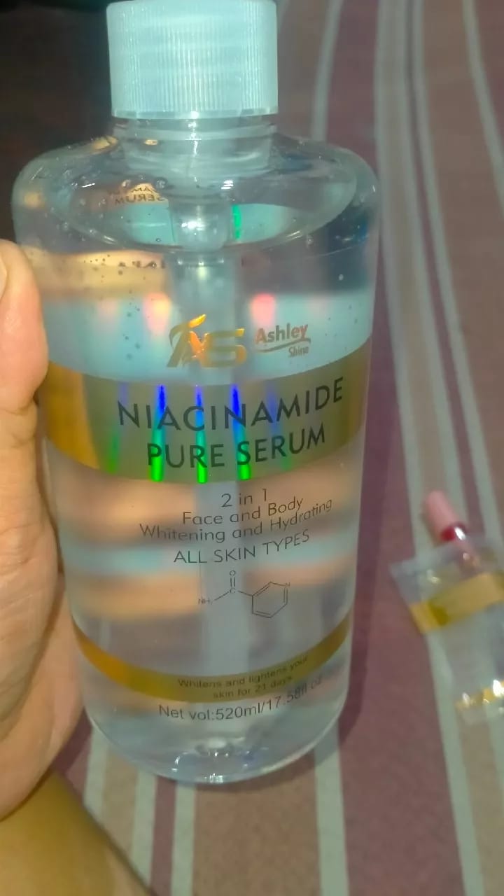 Customer photo review of ASHLEY SHINE NIACINAMIDE PURE SERUM 520ML