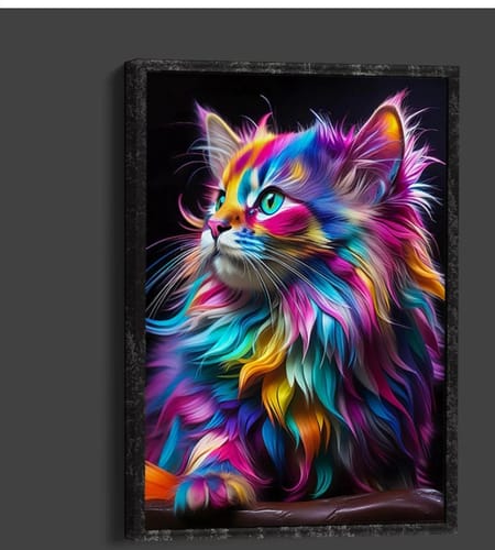 Customer photo review of 5D Diamond Painting AB Steine Colourful Cat mit 100 Farben
