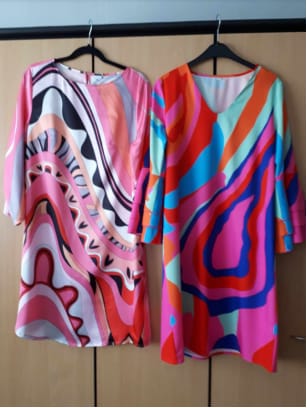 Customer photo review of Round neck fashionable printed midi dress