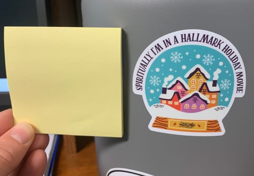 Customer photo review of Spiritually I'm in a Hallmark Holiday Movie Sticker