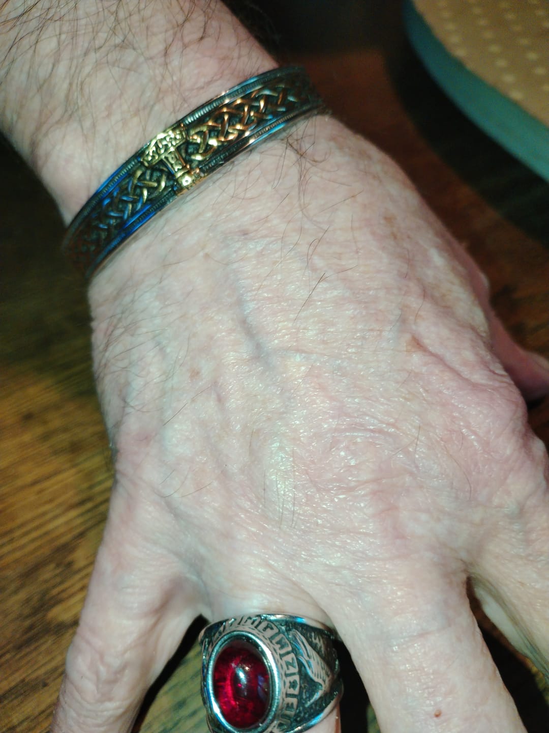 Customer photo review of Thor's Hammer Bangle With Wooden Box