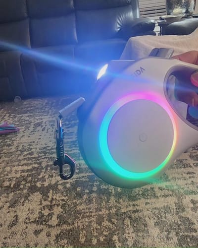 Customer photo review of FIDA Retractable LED Lighted Dog Leash