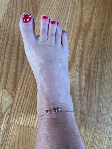 Customer photo review of Personalized Birthstones Anklet