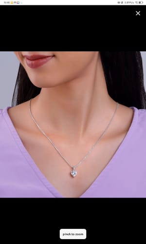 Customer photo review of Anushka Sharma Silver Solitaire Heart  Pendant with Link Chain