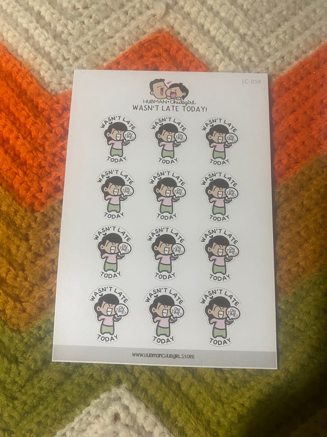 Customer photo review of Wasn't late today planner stickers