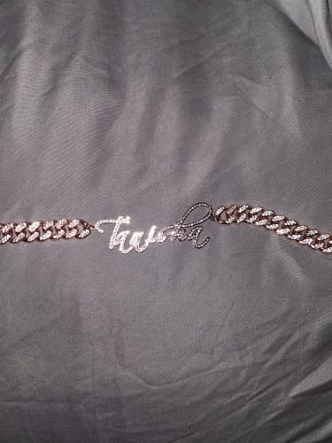 Customer photo review of JANICE RHINESTONE CUBAN NAME NECKLACE