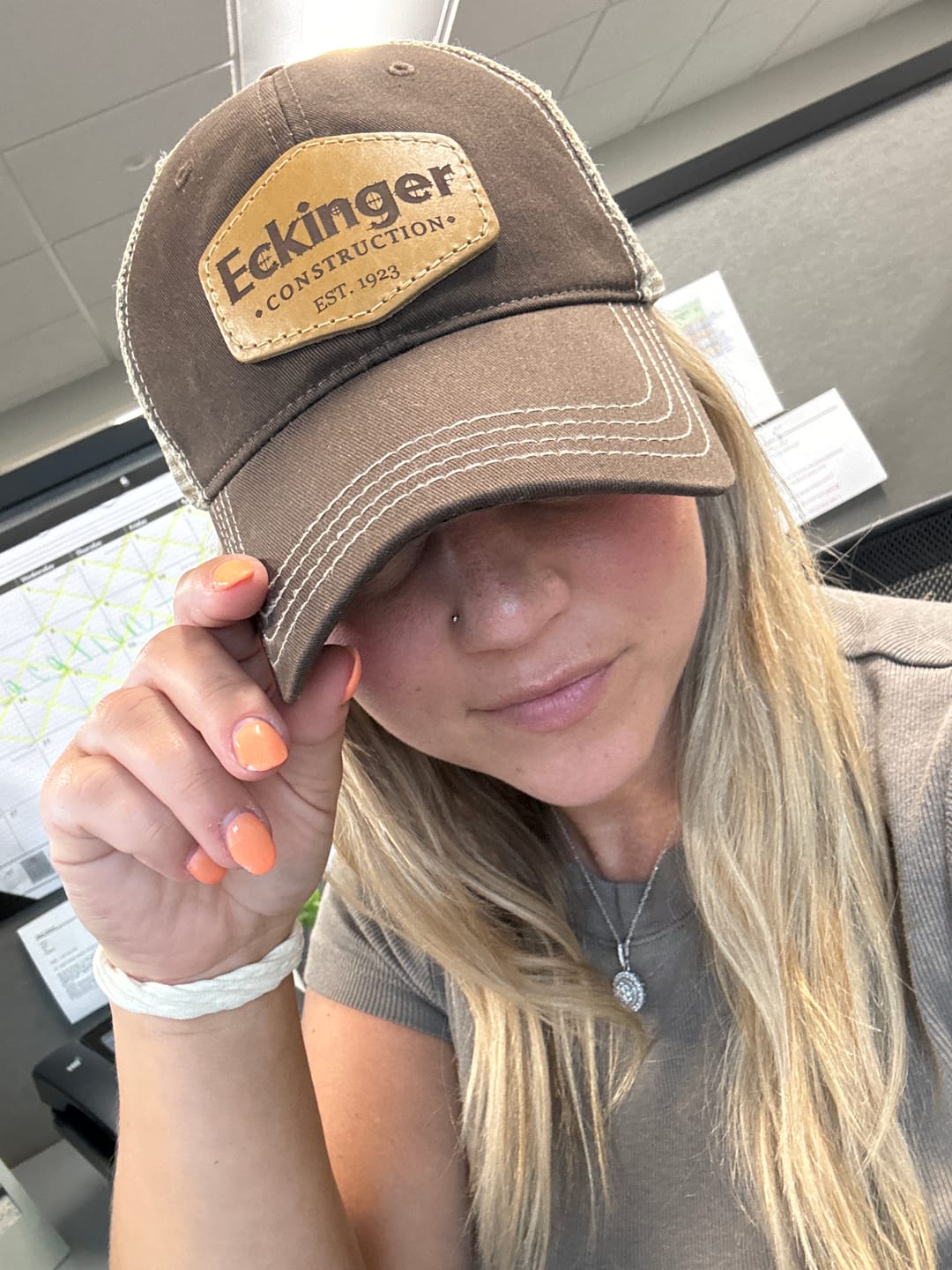 Customer photo review of Richardson 111 Unstructured Leather Patch Hat