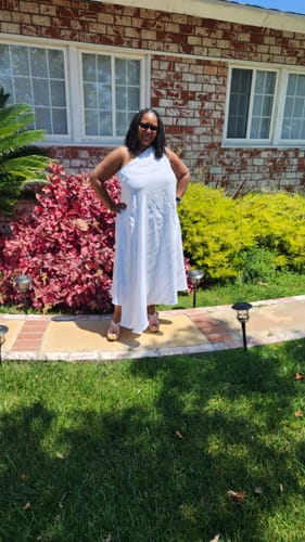 Customer photo review of Linen One Shoulder Dress TIFFANY