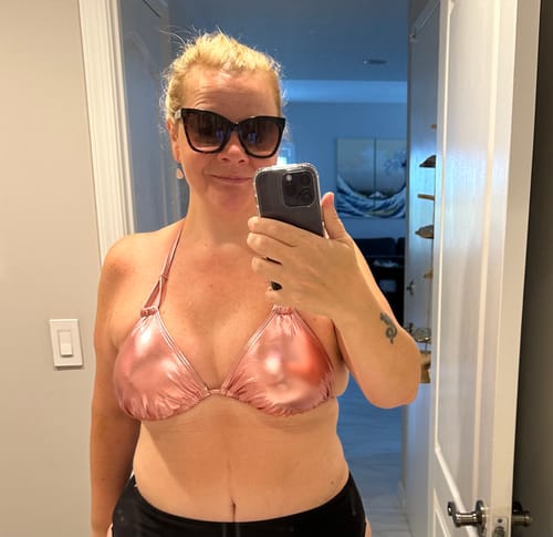 Customer photo review of Metallic Rose Gold Triangle Top
