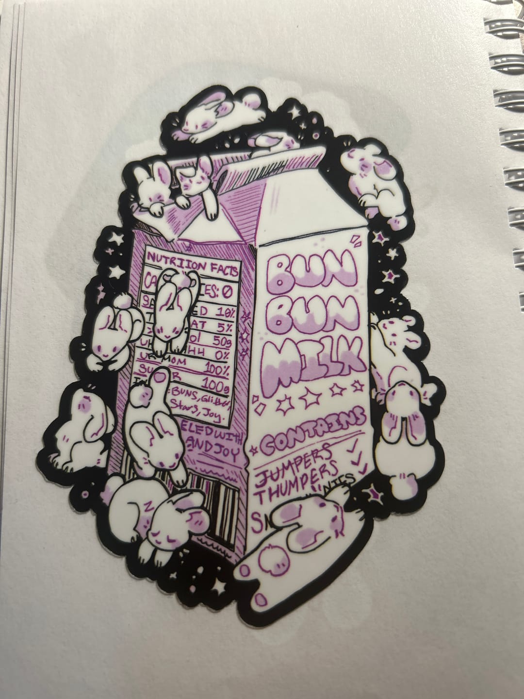 Customer photo review of Bunny Milk Sticker