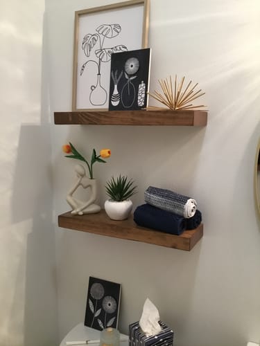 Customer photo review of Rustic Floating Shelves