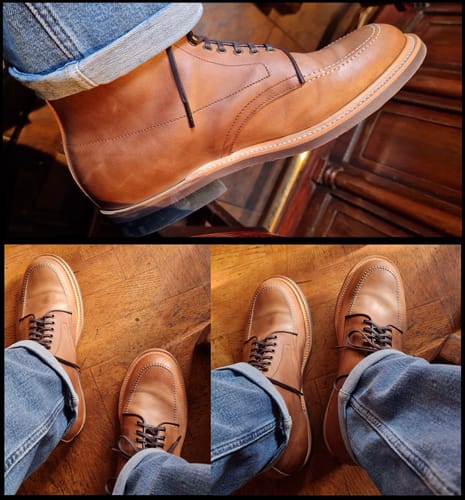 Customer photo review of Indiana Jones MocToe Boot -luosjiet®boots -  Tan Refresh Waxy