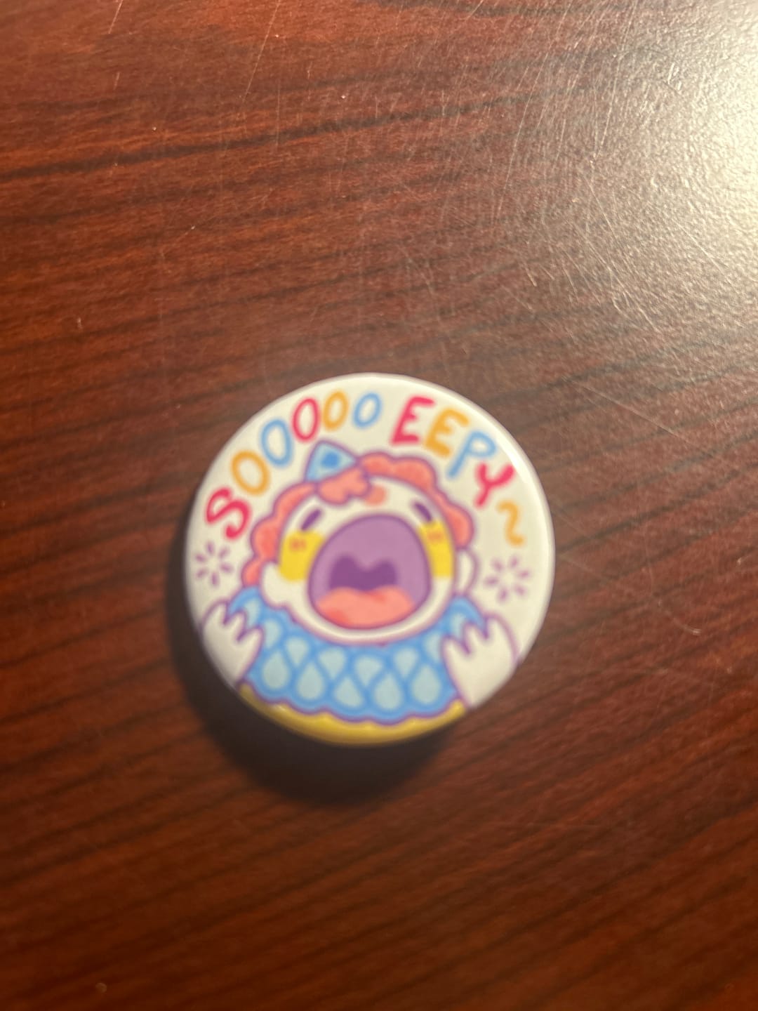 Customer photo review of Eepy Clown Button