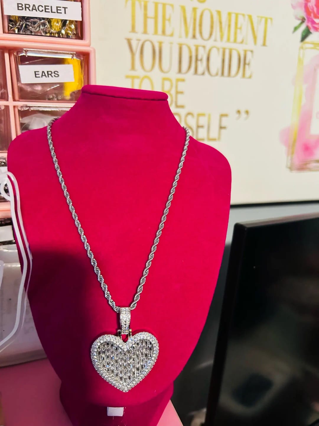 Customer photo review of RADIANT LOVE HEART PENDANT NECKLACE
