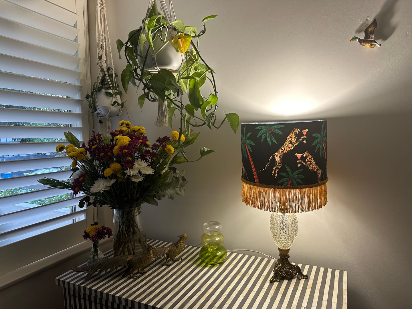 Customer photo review of Cocktail Cheetah  Fringed Drum Lampshade