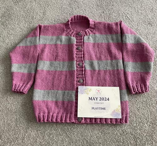 Customer photo review of Child Mystery Knitting Box