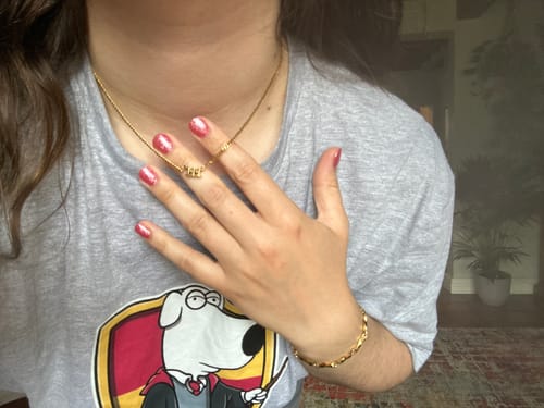 Customer photo review of Angel number necklace