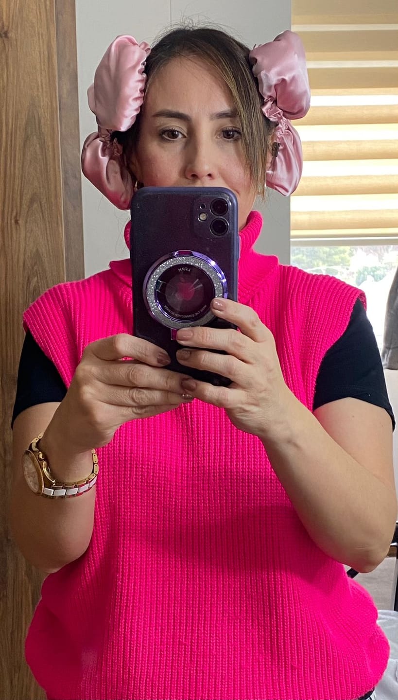 Customer photo review of TRONQUITOS Y MINI GORROS DE SATÍN - ONDAS SIN CALOR