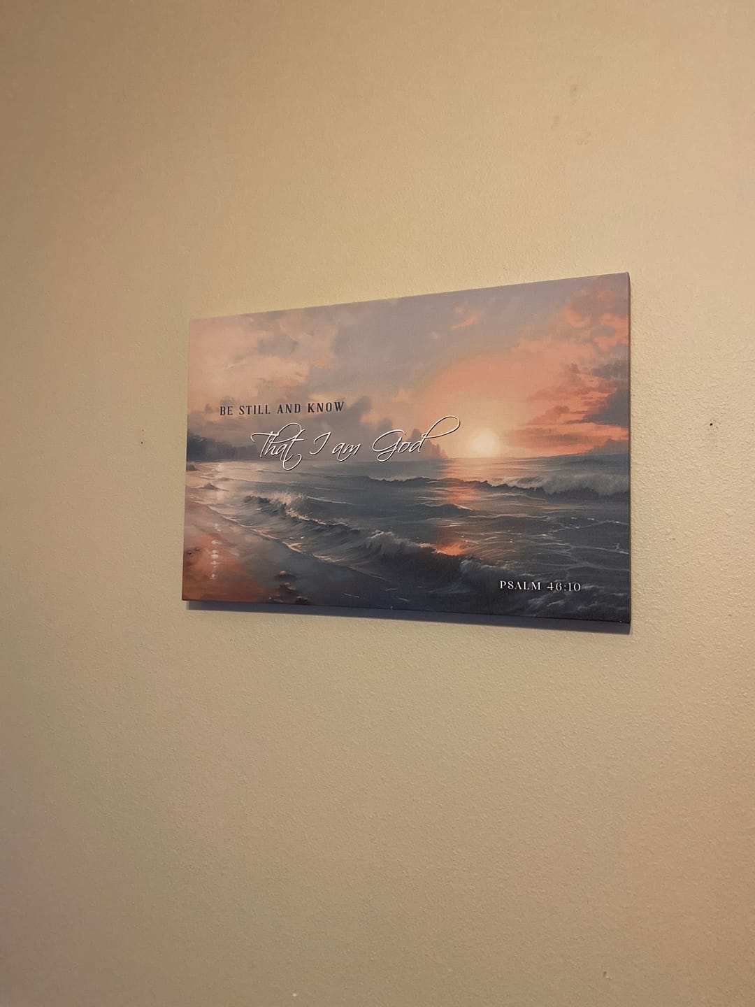 Customer photo review of Be Still and Know, Seascape, Psalm 46:10 Wall Art Canvas Print