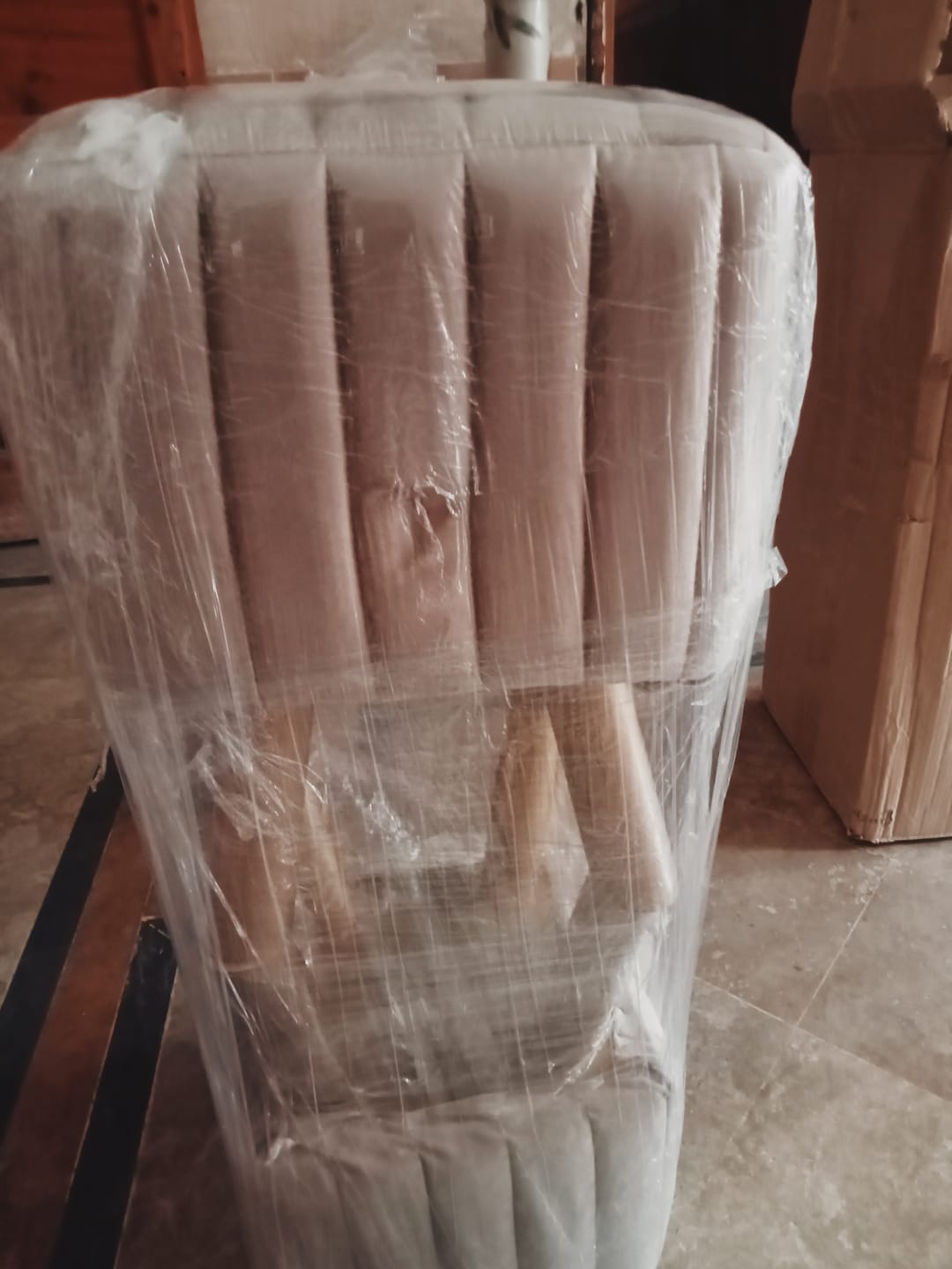 Customer photo review of Wooden Velvet stool Square shape-865