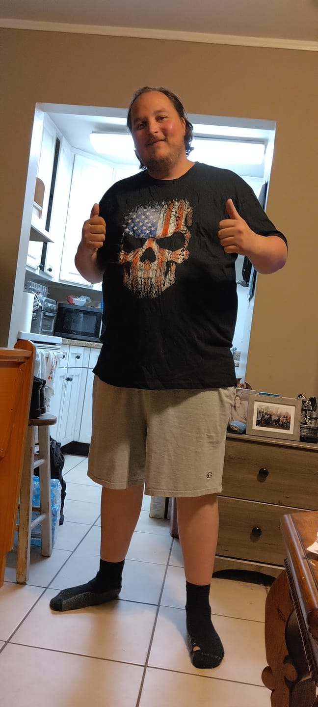 Customer photo review of USA Flag Skull T-Shirt