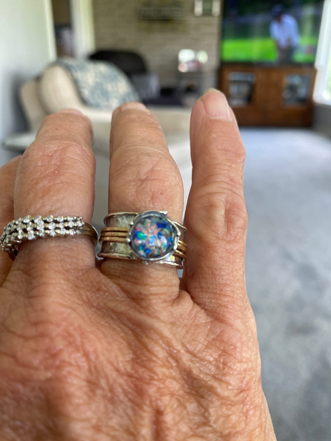 Customer photo review of Two Tone Spin Ring