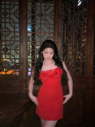 Customer photo review of Lucy Dress - Red