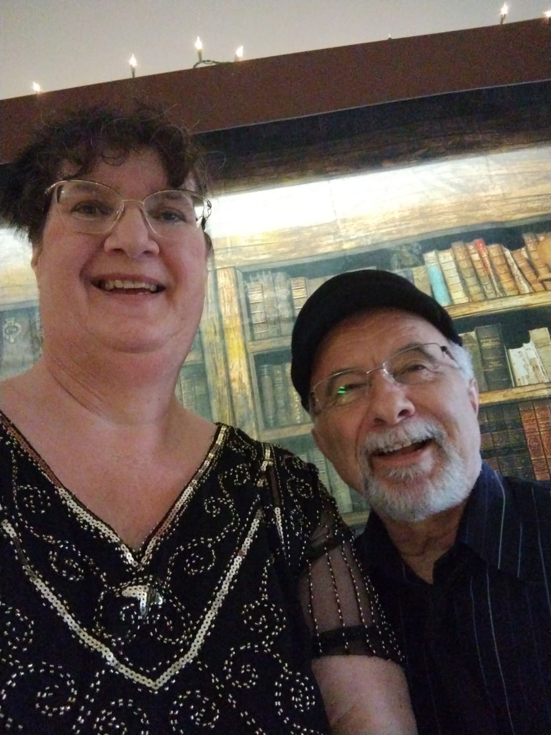 Customer photo review of 1920s Black & Gold Evelyn Plus Size Gatsby Dress