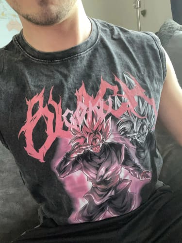 Customer photo review of Goku Black Vintage Tank Top V1