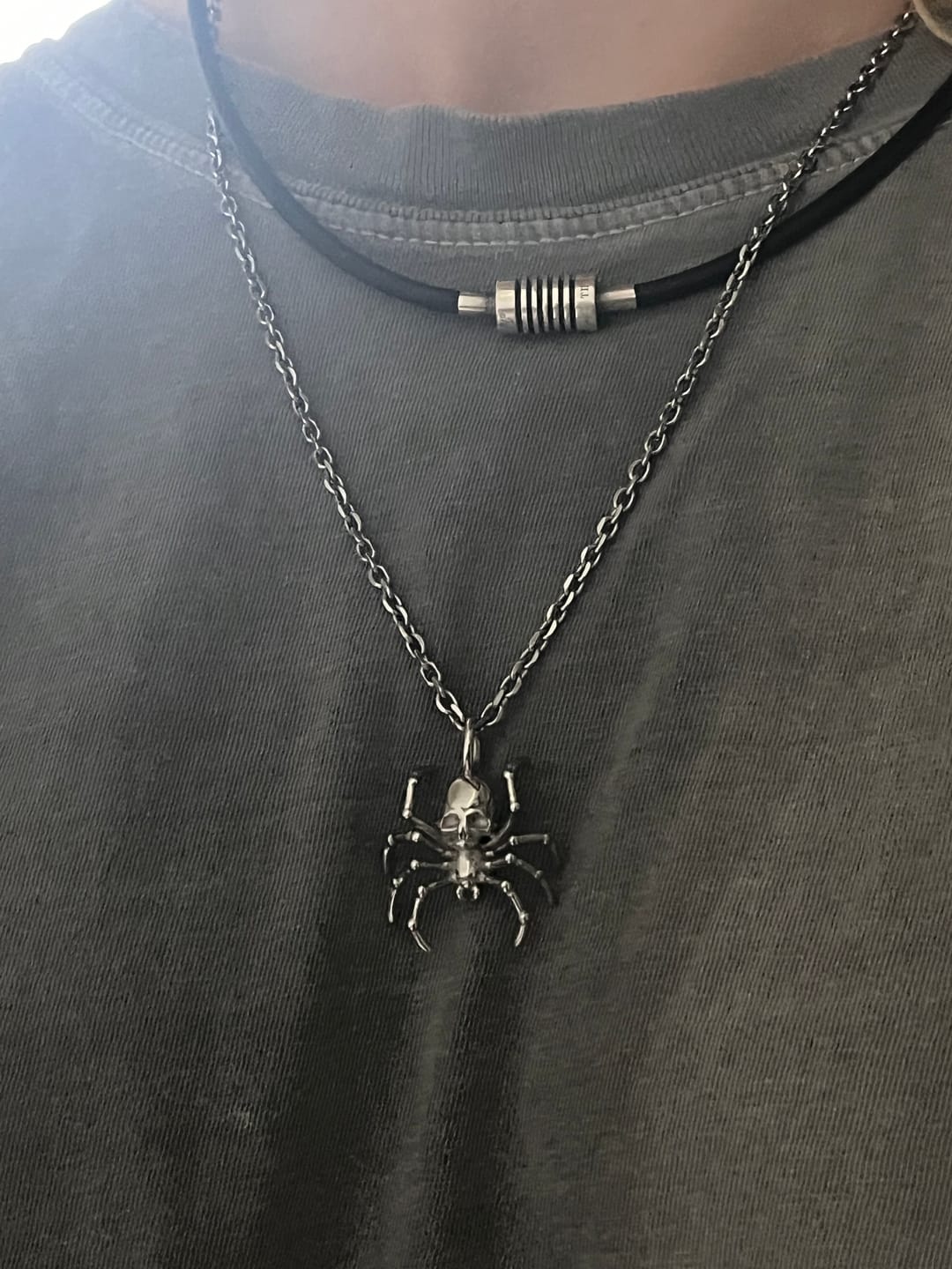 Customer photo review of SPIDER SKULL PENDANT