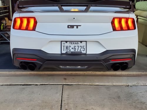 Customer photo review of Black-Coated 4 Inch Quad Tip Cover Kit for 2015-2024 Ford Mustangs with Quad Tips MBRP