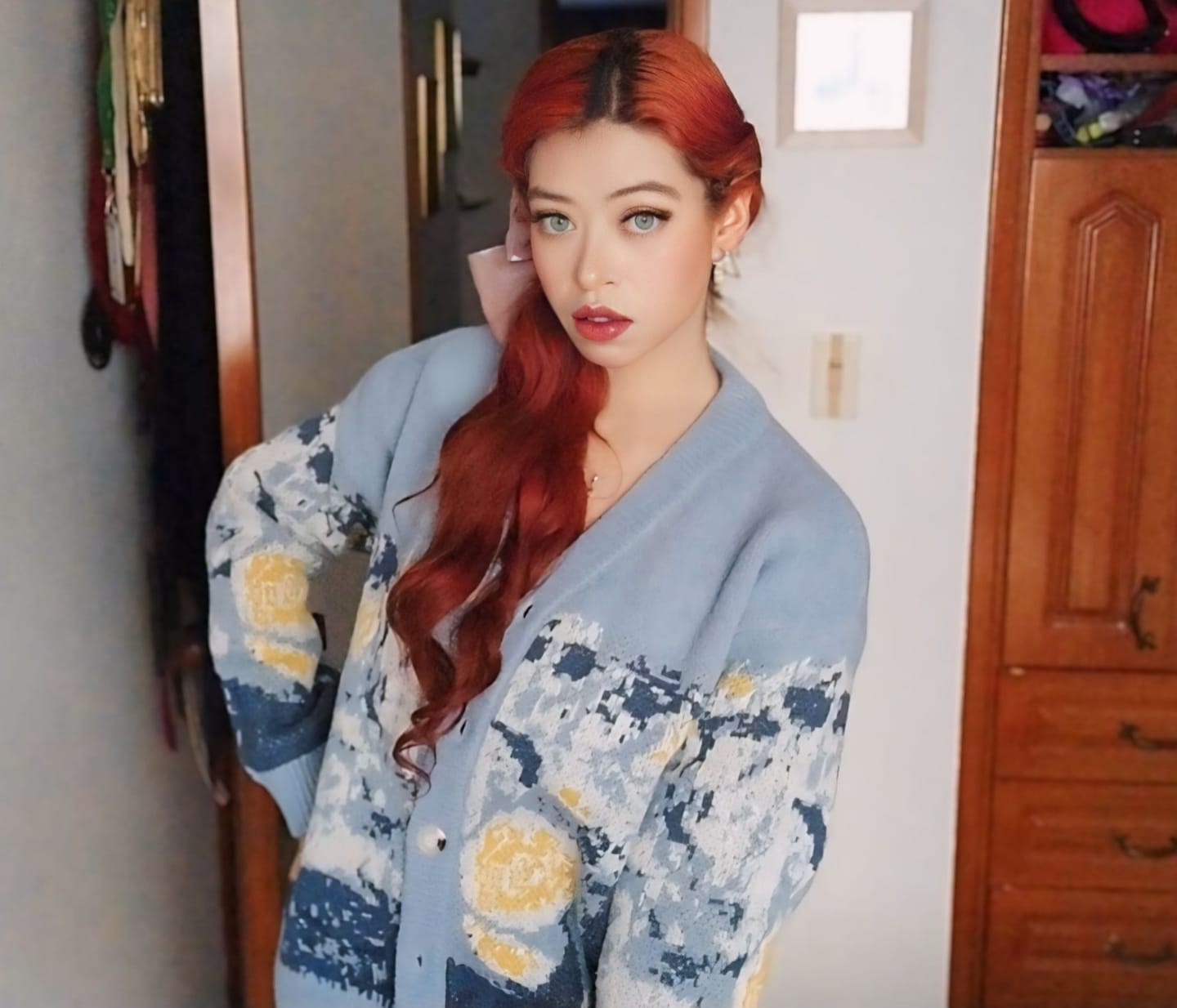 Customer photo review of Van Gogh Starry Night Knitted Cardigan sweater