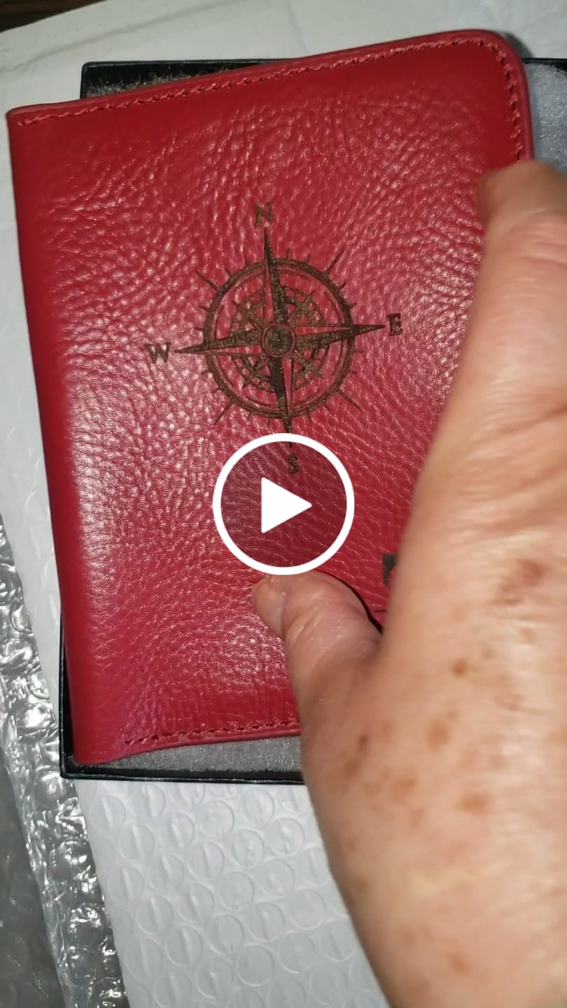 Customer video review of Personalized Leather Passport Holder