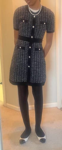 Customer photo review of Tweed Crew Neck Knitted Dress