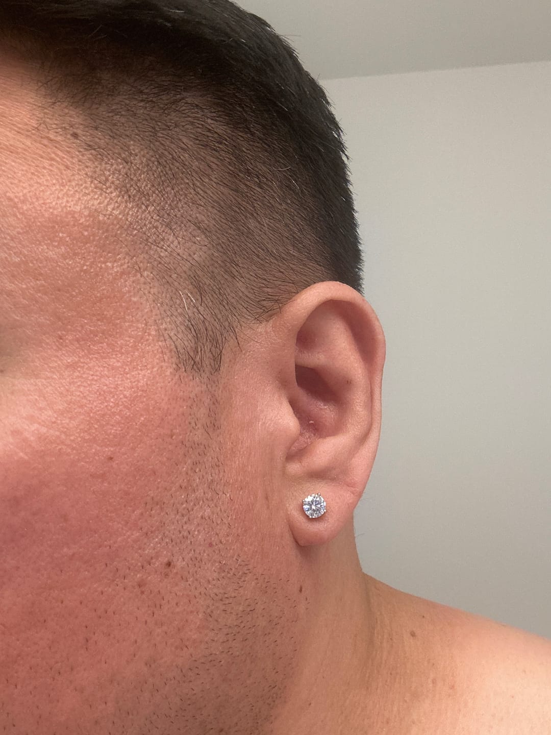 Customer photo review of 6MM Moissanite Earrings