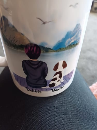 Customer photo review of Girl & Dogs - Life is better with a dog Personalised Mug